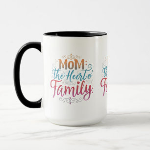 Caneca Mãe: O Coração da Nossa Família" 15 oz Combo Mug
