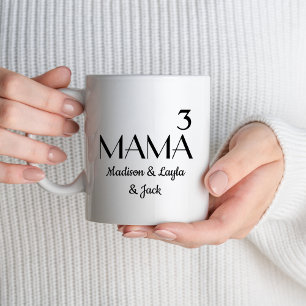 Caneca Mãe Personalizada De Três Canecas, Mãe De Três