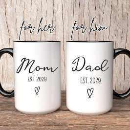 Caneca Mãe Personalizada e Pai Mug Novo Presente de Chá d