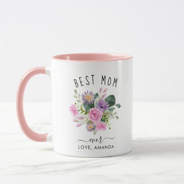 Caneca MÃE PERSONALIZÁVEL da melhor empresa Burgundy Boho (Esquerda)