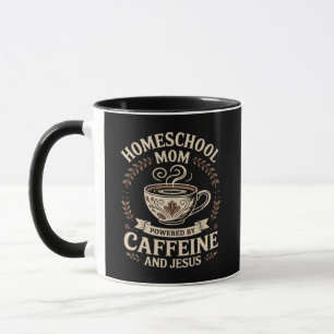 Caneca Mãe que Ensina em Casa Energizada por Cafeína e Je