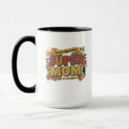 Caneca Mãe Super Retro Estética Floral - Todos os Dias