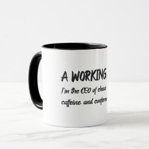 Caneca Mãe Trabalhadora SOU A CEO Do Caos,Cafeína,E Chama