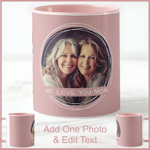 Caneca Mãe Uma Foto E Texto Dusty Rosa Rosa C91 Dois Tom