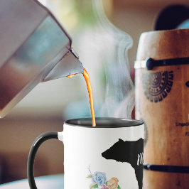 Caneca Mãe Urso com Flores e Nome
