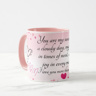 Caneca Mãe, você é meu sol num dia nublado