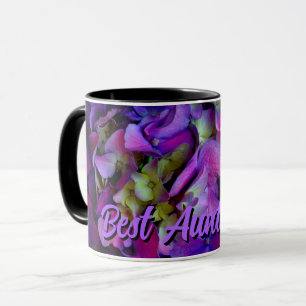 Caneca Magenta Púrpura Amarelo Amarelo Flores Hydrangas T