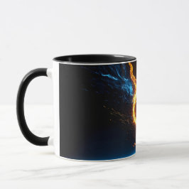 Caneca Magia Elemental do Anel de Fogo Laranja Azul Épico