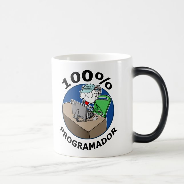 Caneca Mágica 100% programador (Direita)