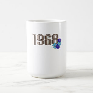 Caneca Mágica 1968 - Sinal de Paz Hippie Flower Power Aqua Purpl