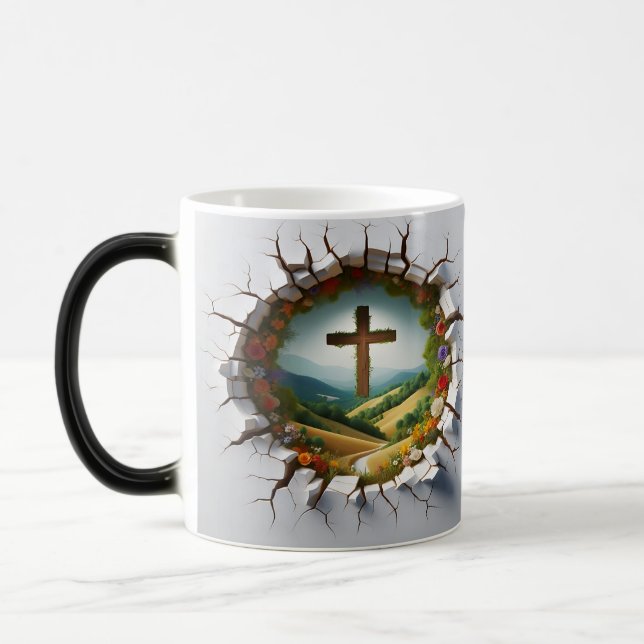 Caneca Mágica 3D Christian Cross (Esquerda)