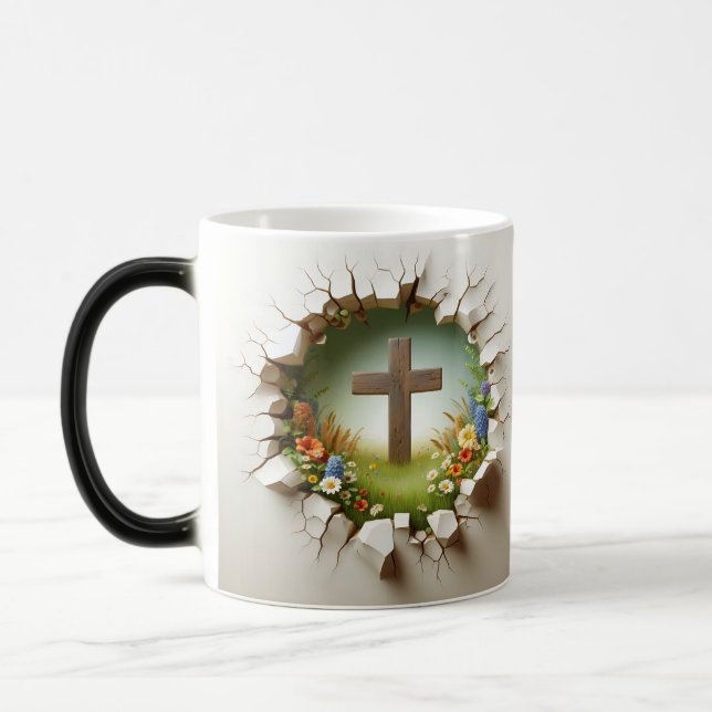 Caneca Mágica 3D Christian Cross (Esquerda)