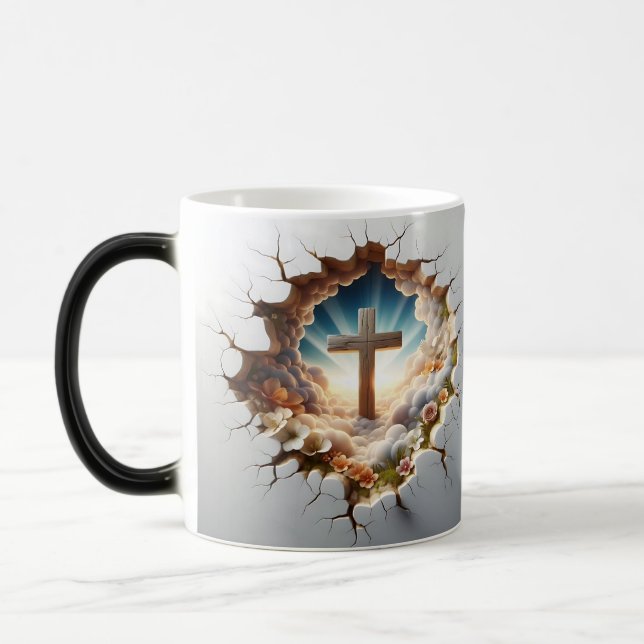 Caneca Mágica 3D Christian Cross (Esquerda)