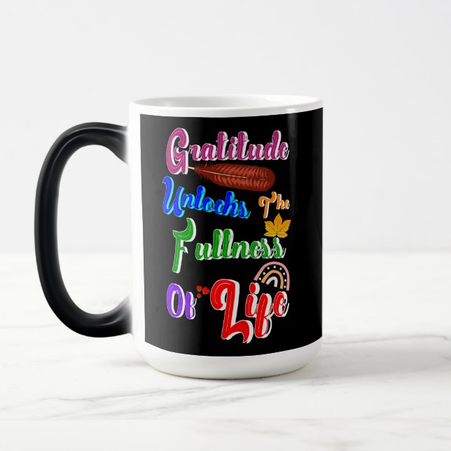 Caneca Mágica A Gratidão Libera A Totalidade Da Vida (Esquerda)