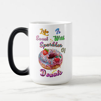 Caneca Mágica A louça para bebidas da vida é doce com faíscas de
