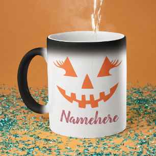 Caneca Mágica Abóbora de Halloween Personalizada Feminina Jack O