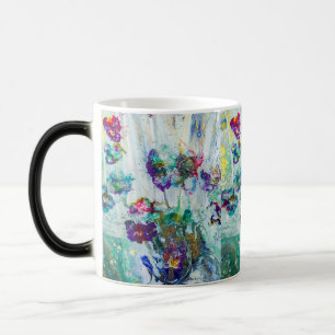 Caneca Mágica Abstrato de jardim de beija-flores