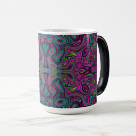 Caneca Mágica Abstrato Magenta e azul-lacrimogênio