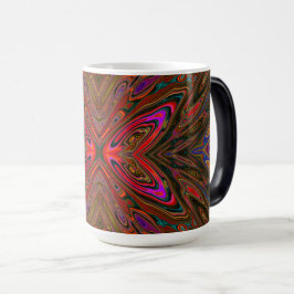 Caneca Mágica Abstrato Trippy Orange e Magenta Butterfly