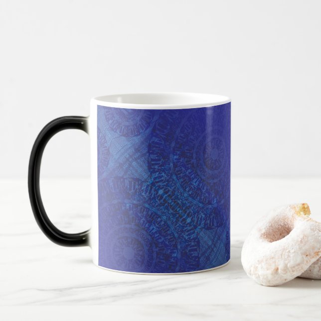 Caneca Mágica Aceitação | Medalhões Blue Indigo Violet Boho (Com Donut)