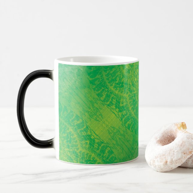 Caneca Mágica Aceitação | Medalhões de Boho Azul Amarelo (Com Donut)
