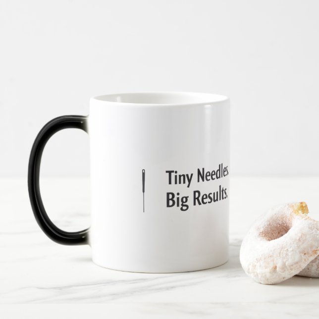 Caneca Mágica Acupuncture Mug Tiny Needles Big Results  (Com Donut)