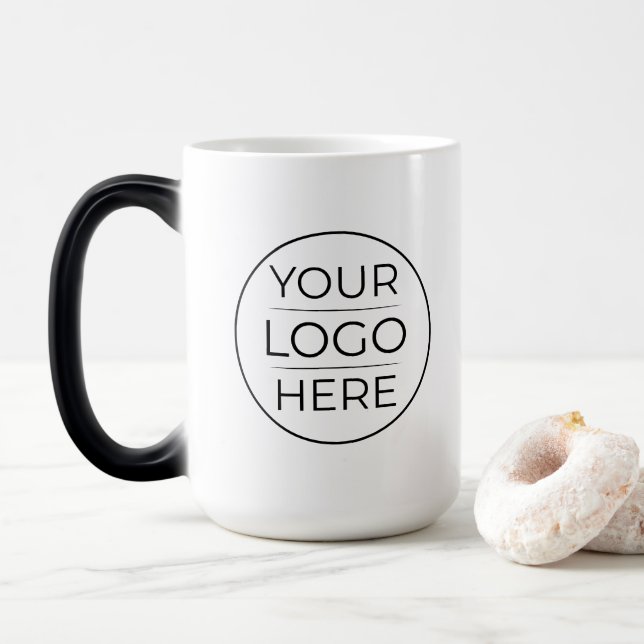 Caneca Mágica Adicione Seu Logotipo Empresarial Simples (Com Donut)