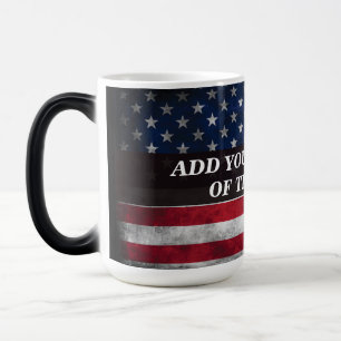 Caneca Mágica Adicione seu texto ao sinalizador americano