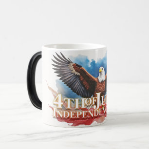 Caneca Mágica Águia do 4 de julho - Design de Arte Patriótica