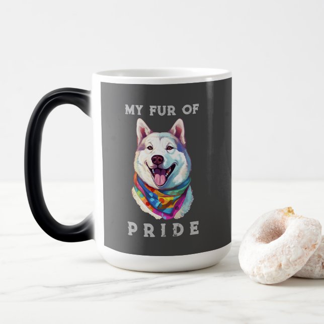 Caneca Mágica Akita Dog Rainbow Engraçado Meu Orgulho De Pele (Com Donut)