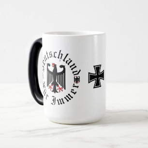 Caneca Mágica Alemanha/Deutschland Para Sempre/águia negra/cruz