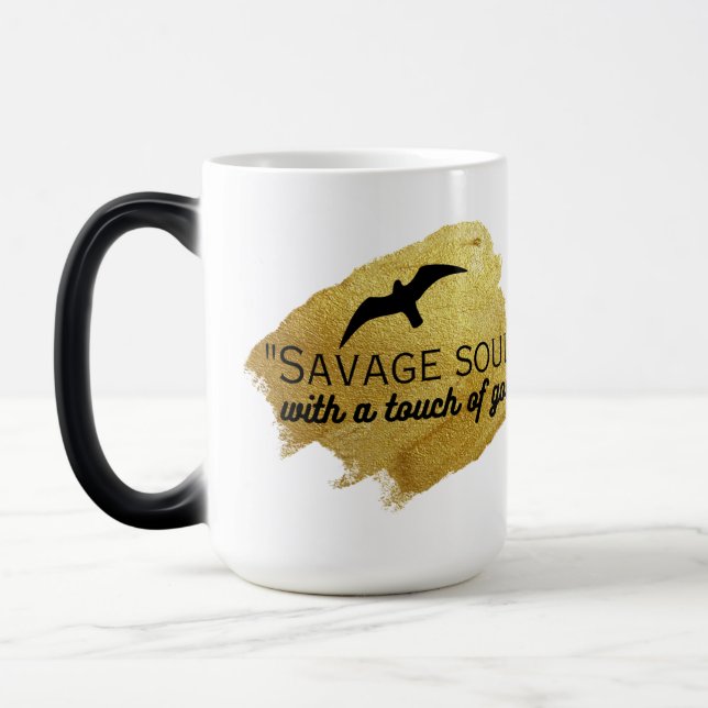 Caneca Mágica "Alma selvagem com um toque de ouro." (Esquerda)