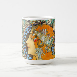 Caneca Mágica Alphonse Mucha Art Nouveau Zodiac