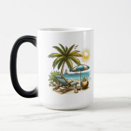 Caneca Mágica Amante de praia Morphing Grande