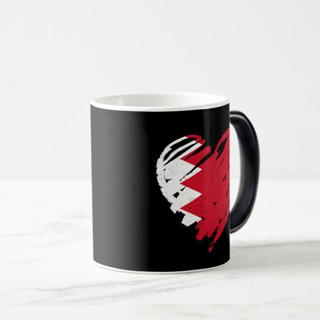 Caneca Mágica Amo Bahrein - Bandeira do Bahrein (Frente Esquerda)