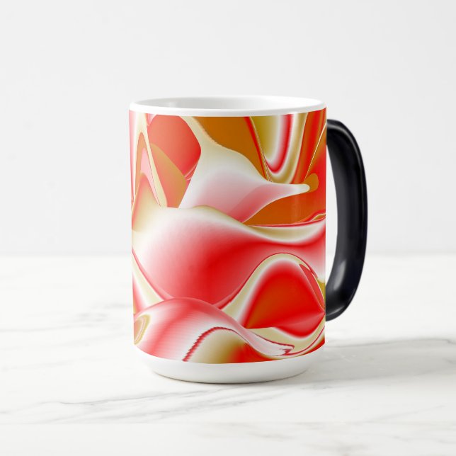 Caneca Mágica Amor e Abstrato 3D Rainbowart Dourado (Frente Esquerda)