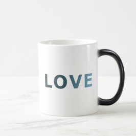 Caneca Mágica AMOR em Azul Ciano Cor Pastel Ombre