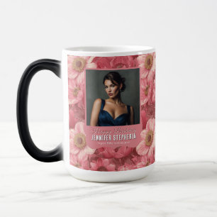 Caneca Mágica Anêmonas Rosa Flor Adulto Aniversário Personalizad