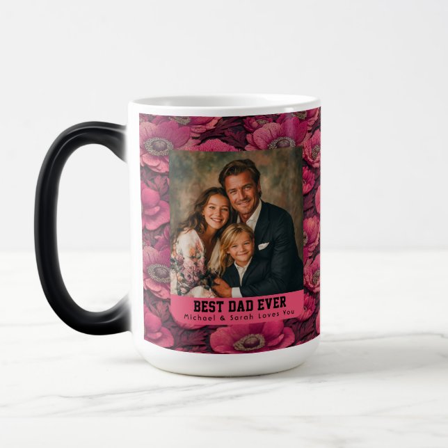 Caneca Mágica Anêmonas Rosa Presente do Pai (Esquerda)