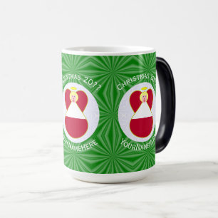 Caneca Mágica Anjo de Natal de Bandeira Austríaco Personalizado