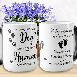 Caneca Mágica Anúncio de Bebê de Cachorro Personalizado para Avó