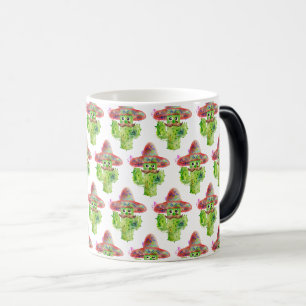 Caneca Mágica Aquarela Cactus Art Mustache Oculta Señor