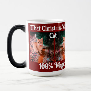 Caneca Mágica Aquele Natal Com Gato Texto da foto personalizado