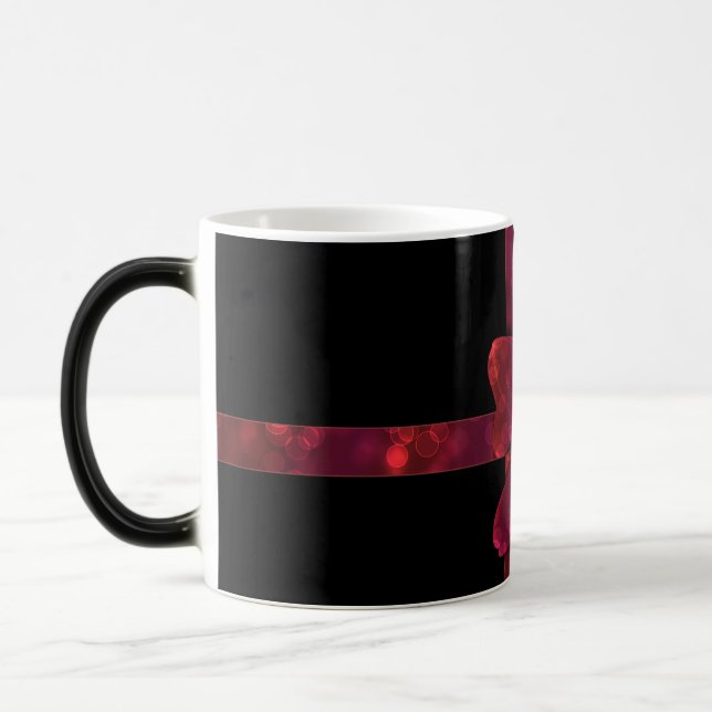 Caneca Mágica Arco de relâmpagos vermelhos e estrelas a preto (Esquerda)