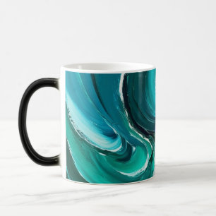 Caneca Mágica Arte abstrata de ondas azuis