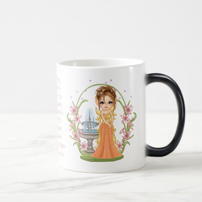 Caneca Mágica Arte bonito Laranja Faery Pixel (Direita)