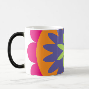 Caneca Mágica Arte com padrão botânico retrô Groovy