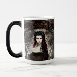 Caneca Mágica Arte de IA de Anjo Caído Steampunk Gótico