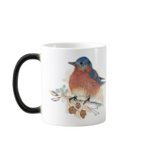 Arte de Lápis com Cor de Água do Bluebird