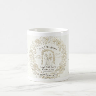 Caneca Mágica Arte de Linha de Casamento de Outono Rústico   Can